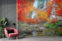 Carta da Parati natura con cascata