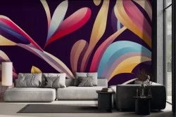 Carta da parati artistica colorata sfondo nero