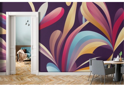 Carta da parati artistica colorata sfondo nero 2