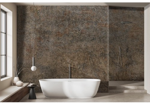 Brown relief concrete effect wallpaper