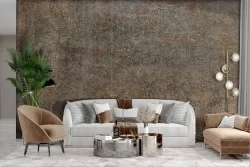 Adhesive Wallpaper with brown relief cement effect