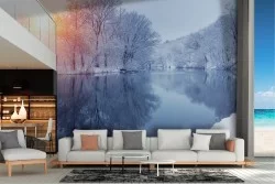 Carta da Parati lago e neve