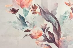 Colorful flowers and leaves wallpaper