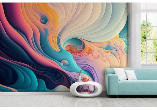 Artistic wallpaper with colorful waves