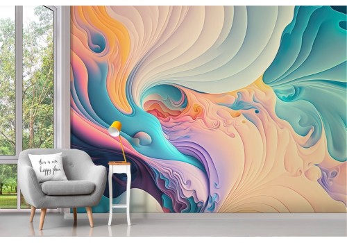 Artistic wallpaper with colorful waves 2