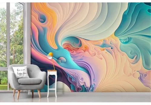 Artistic wallpaper with colorful waves 2