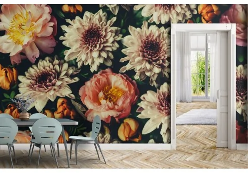 Wallpaper composition vintage flowers nature 2