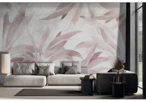 Vintage stylized wallpaper tropical leaves -a399