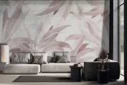 Vintage stylized tropical leaves wallpaper