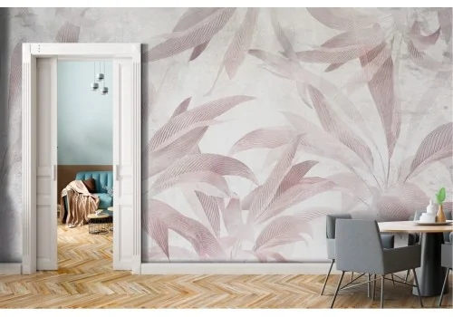 Vintage stylized tropical leaves wallpaper 2