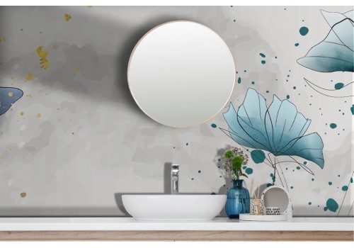 Abstract wallpaper with watercolor flowers 2