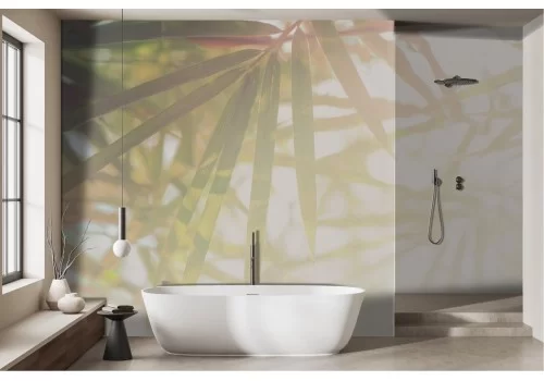 Carta da parati foglie tropicali chiara