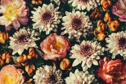 Vintage Nature Flowers Wallpaper
