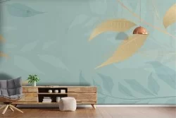 Adhesive Wallpaper Tropical Gold Leaves
