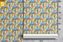 Carta da Parati animali stilizzati pattern bambini