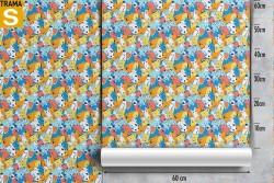 Stylized animals wallpaper pattern for children