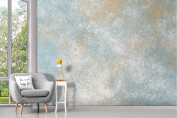 Carta da Parati cemento oro e azzurro