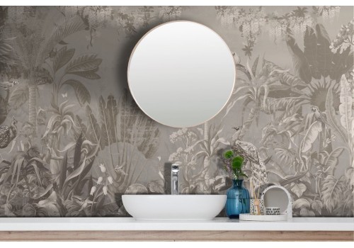 Vintage wallpaper with tropical leaves and birds 2