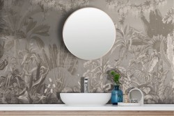 Adhesive Wallpaper Vintage Tropical Leaves and Birds