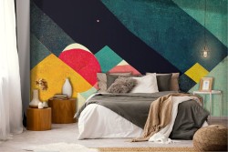 Colorful Artistic Design Adhesive Wallpaper