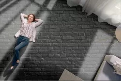 Carta da Parati superficie mattoni neri