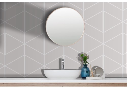 Geometric wallpaper white lines ivory background 2