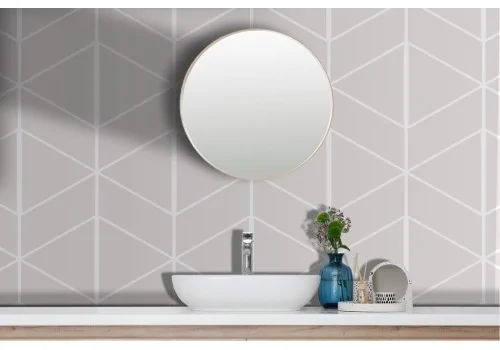 Geometric wallpaper white lines ivory background 2