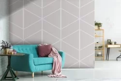 White and ivory lines wallpaper