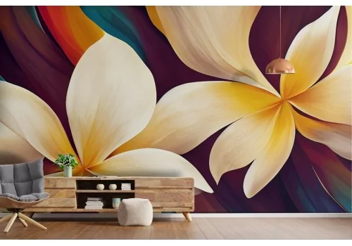 Artistic wallpaper with colorful flowers 2