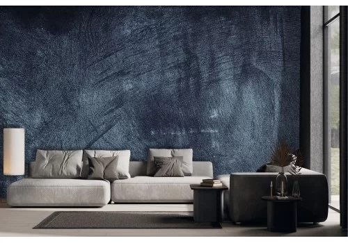Dark blue concrete effect wallpaper