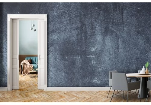 Carta da parati effetto cemento blu dark 2
