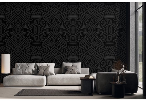 Total black geometric wallpaper