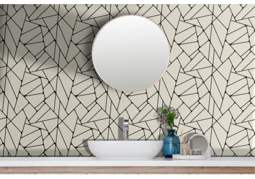 Stylized geometric black white wallpaper 2