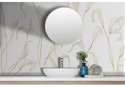 Gold stylized leaves wallpaper 2