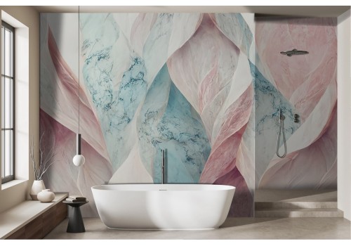 Marble effect wallpaper with wave relief