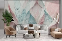 Adhesive Wallpaper with marble effect relief waves