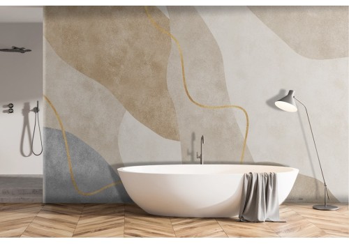 Abstract brown gold wave wallpaper