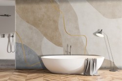 Abstract brown gold wave wallpaper