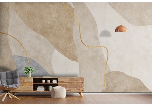 Abstract brown gold wave wallpaper 2