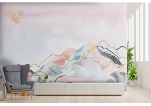 Carta da Parati montagne astratte linee paesaggio