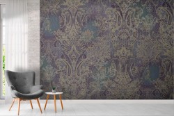 Vintage gold and purple wallpaper