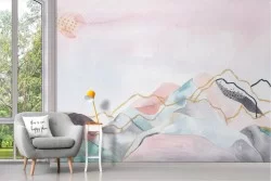 Abstract Mountains Lines Landscape Wallpaper