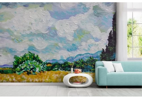 Carta da parati dipinto paesaggio Van Gogh