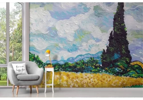Van Gogh landscape painted wallpaper 2