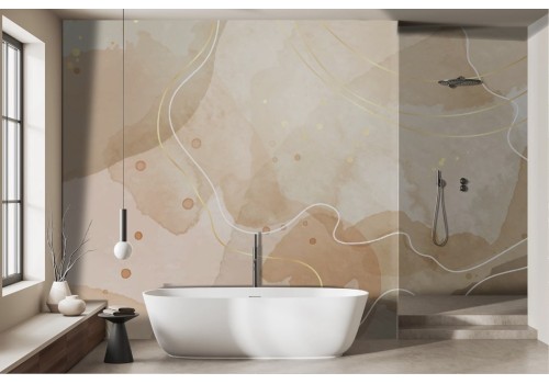 Abstract wallpaper white gold wave spots