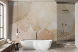 Abstract wallpaper white gold wave spots