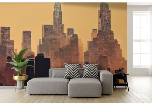 Abstract New York orange wallpaper 2