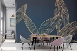 Wallpaper with stylized leaves