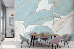 Stylized gold leaf wallpaper