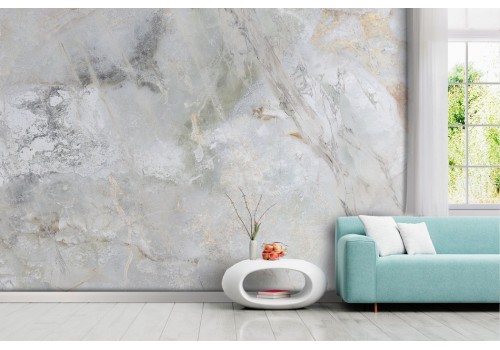 Carta da parati marmo finiture oro grigio